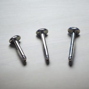 16g Externally Threaded Labret Monroe Tragus Barbell TITANIUM Body Piercing Flat Back Lip Jewelry 6mm 8mm 10mm Bars Available