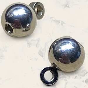 ONE 5mm Surgical Steel Ball End with Hoop to Attach Charms For 14g 12g 10g 8g External Thread Bar Barbell Ball End Piercing Jewelry Supplies