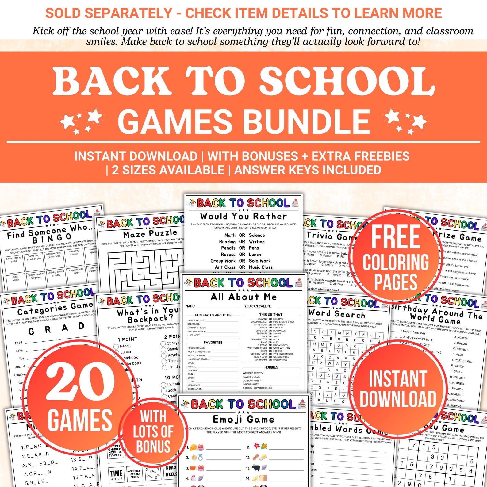 Back to School Rebus Game, Printable Rebus Puzzles, Word Play Trivia ...