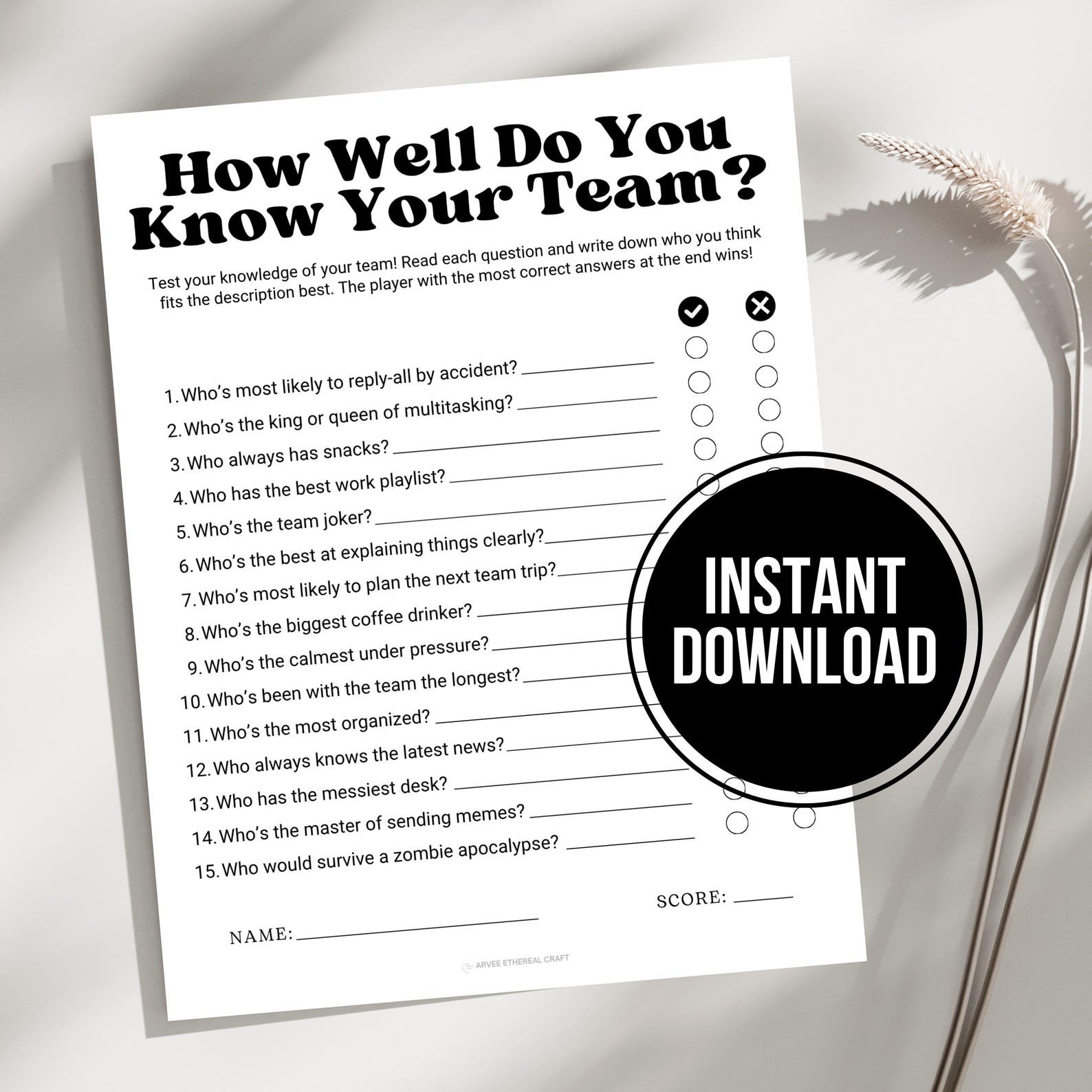 How Well Do You Know Your Team, Printable Office Team Building Games ...