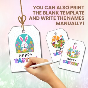 Personalized Easter Basket Tag Editable Template, Easter Basket Tags ...