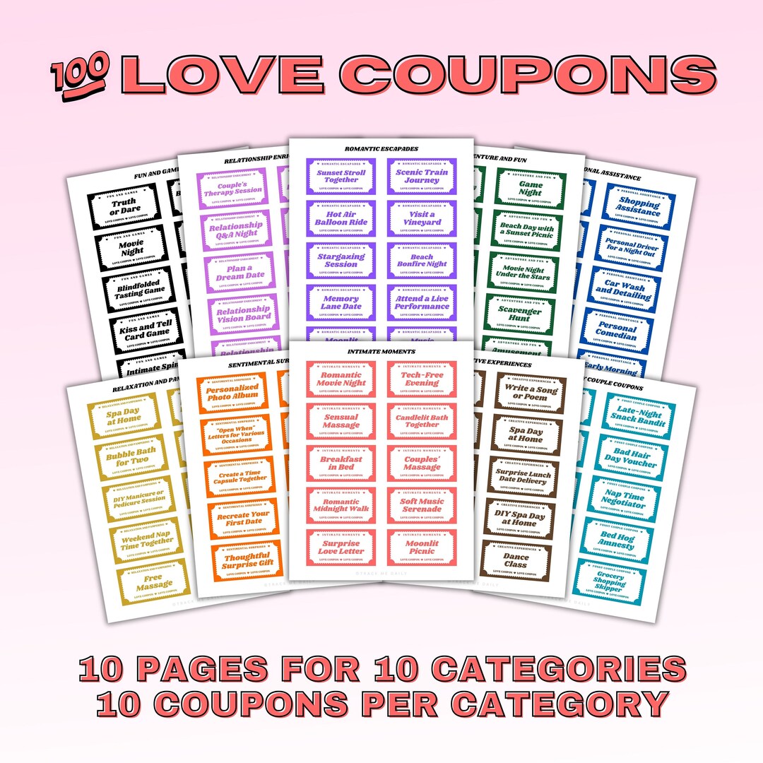 Love Coupons Printable, Editable Canva Template, Valentines Day Coupon ...