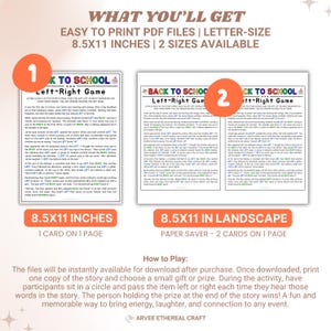 Back to School Left Right Game, Printable Pass the Gift Present Game ...