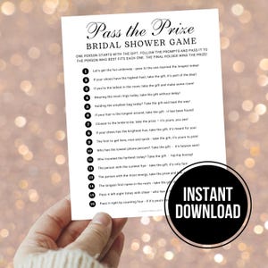 Pass the Prize Bridal Shower Games, Pass the Parcel, Pass The Gift Present Gift Exchange Passing Game, Printable Party Bridal Shower Games