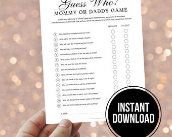 WOODAMORE Guess Who Mommy Or Daddy Baby Shower Game – 50-Piece Gender Neutral Party Activity - View #9