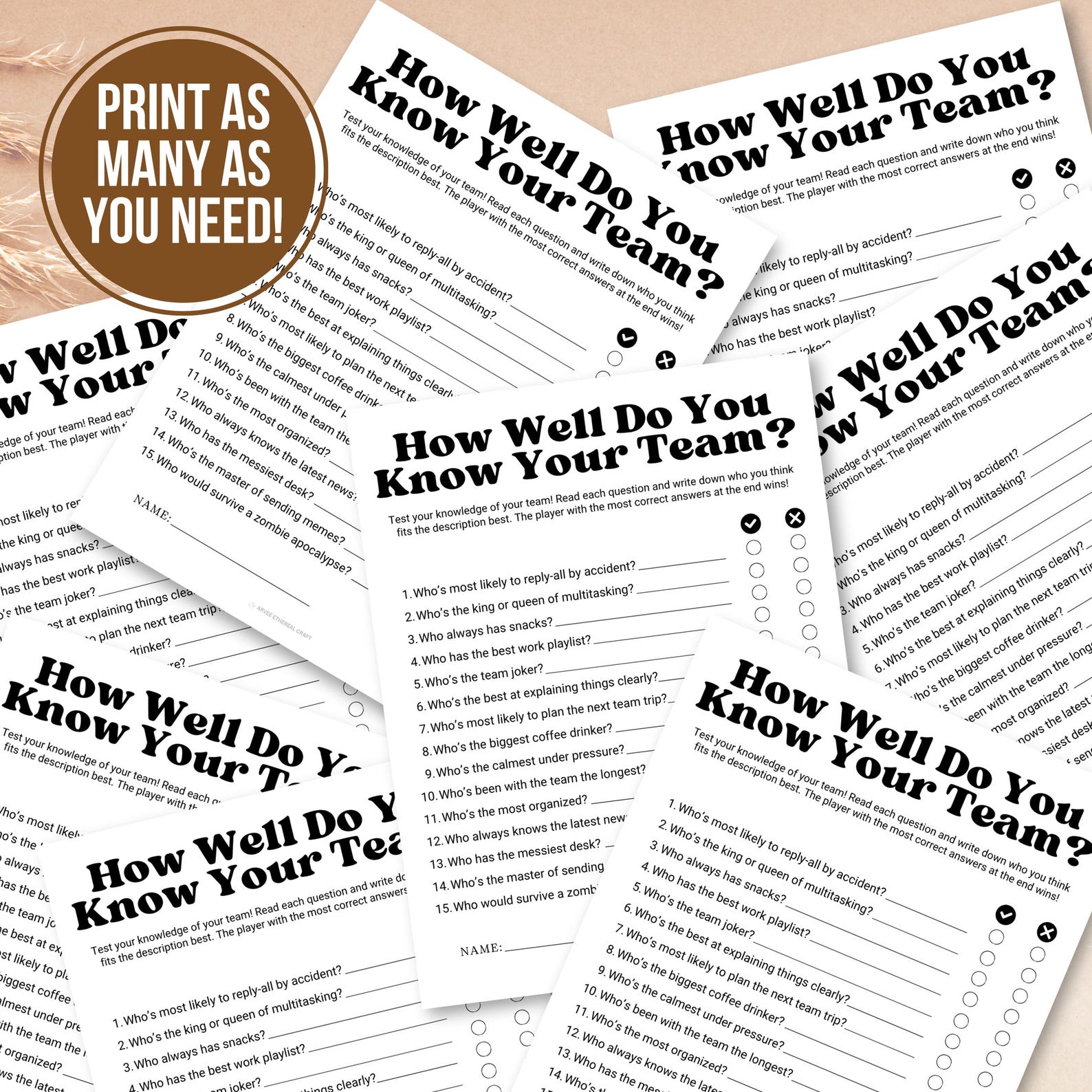 How Well Do You Know Your Team, Printable Office Team Building Games ...