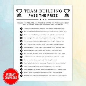 Pass The Prize Game, Pass The Gift Game, Pass The Present Game, Coworker Team Building Games, Printable Work Office Party Ice Breaker Games