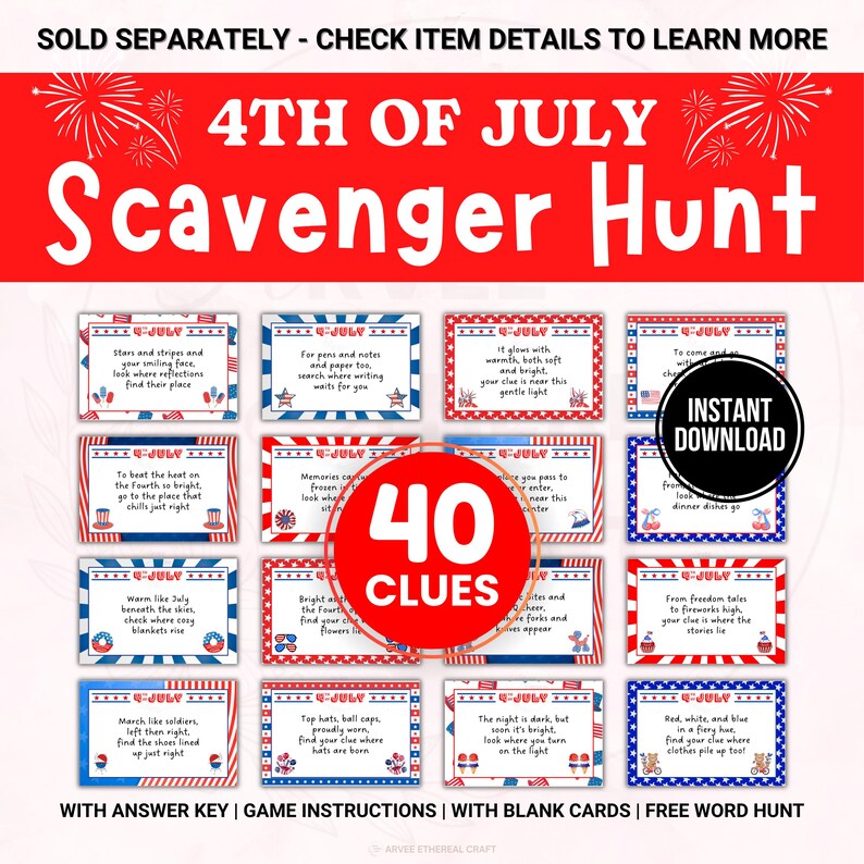 4th of July Scrambled Words Game, Printable Jumbled Words Game, Word ...