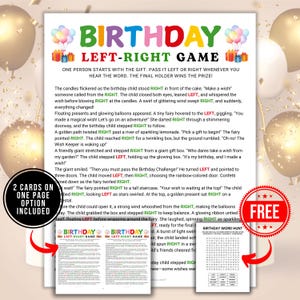 Birthday Left Right Games, Printable Pass The Gift Present Game, Gift Exchange Pass the Prize Game Poem, Birthday Party Ice Breaker Games