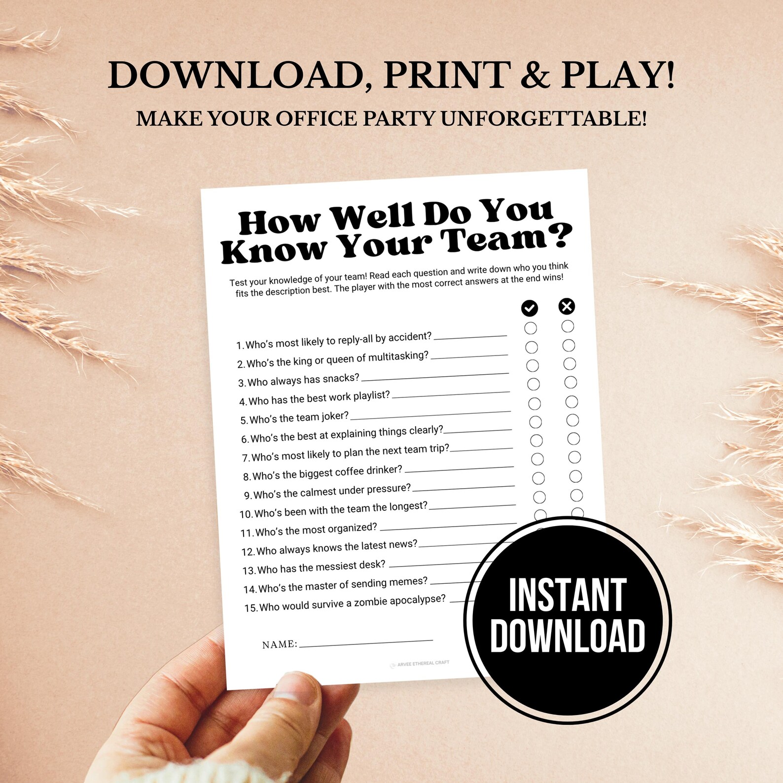 How Well Do You Know Your Team, Printable Office Team Building Games ...
