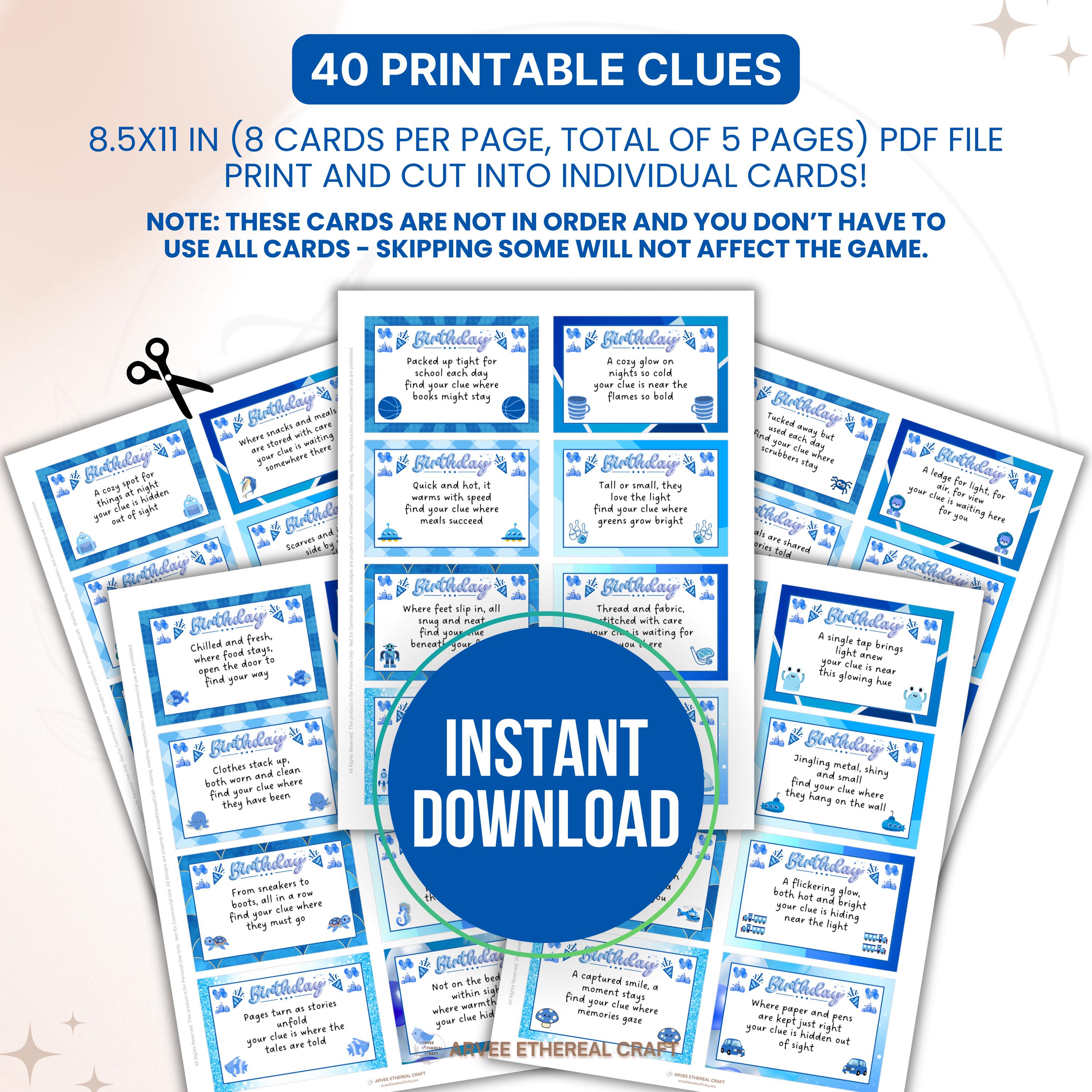 Indoor Scavenger Hunt, Printable Indoor Treasure Hunt Clues for Kids ...