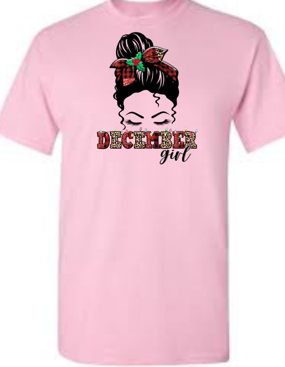 December Messy Bun Girl Digital Download DTF Png Sublimation PNG