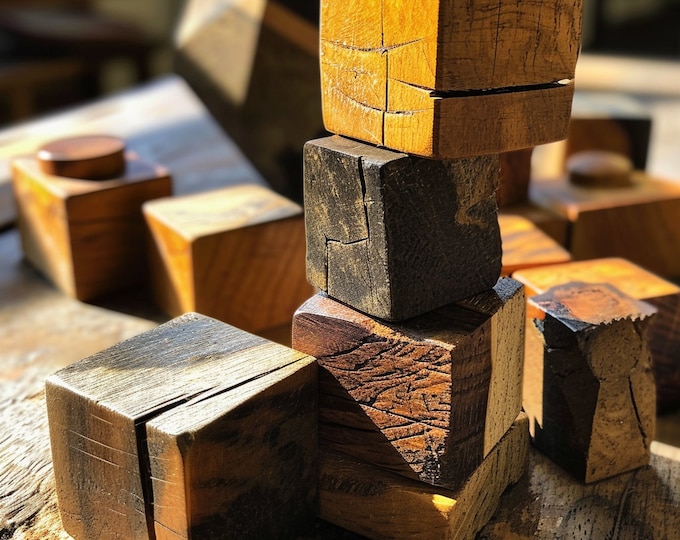 Handmade Wooden Building Blocks for Kids