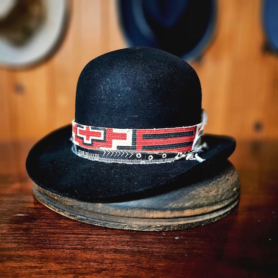 bocodeco Wool Felt Flat Brim Bowler ハット