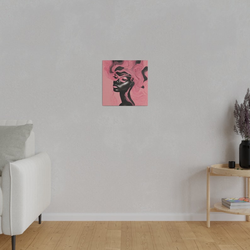 Canvas Art Pink Black Woman Art Home Decor Abstract Living Room Art