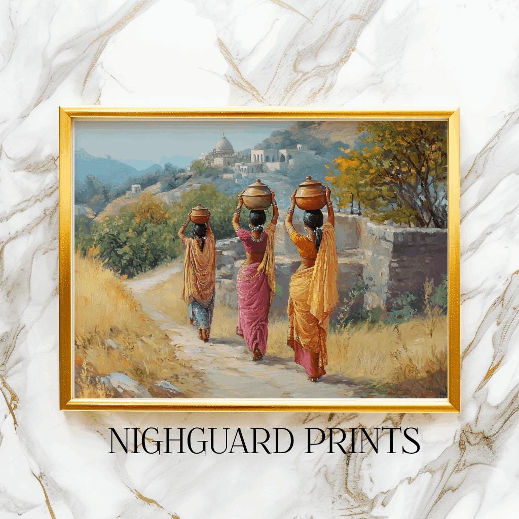 Indian village scene - Etsy Canada, حجم الصورة 1024x1024