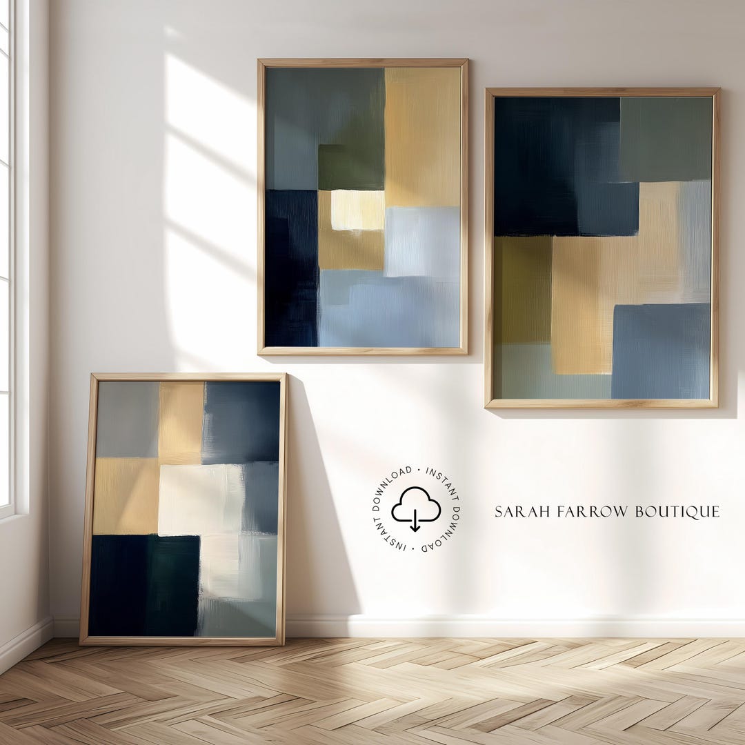 3 Piece Wall Art Printable Abstract Wall Art Set of 3 Modern Art ...
