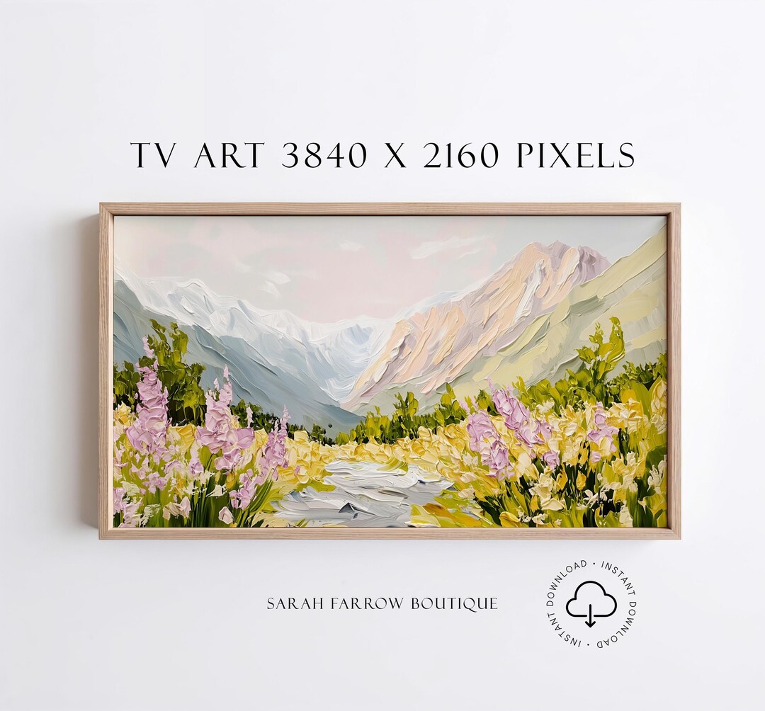 Spring Tv Background Spring Frame Tv Art Instant Download Floral Spring Frame TV Art Spring ...