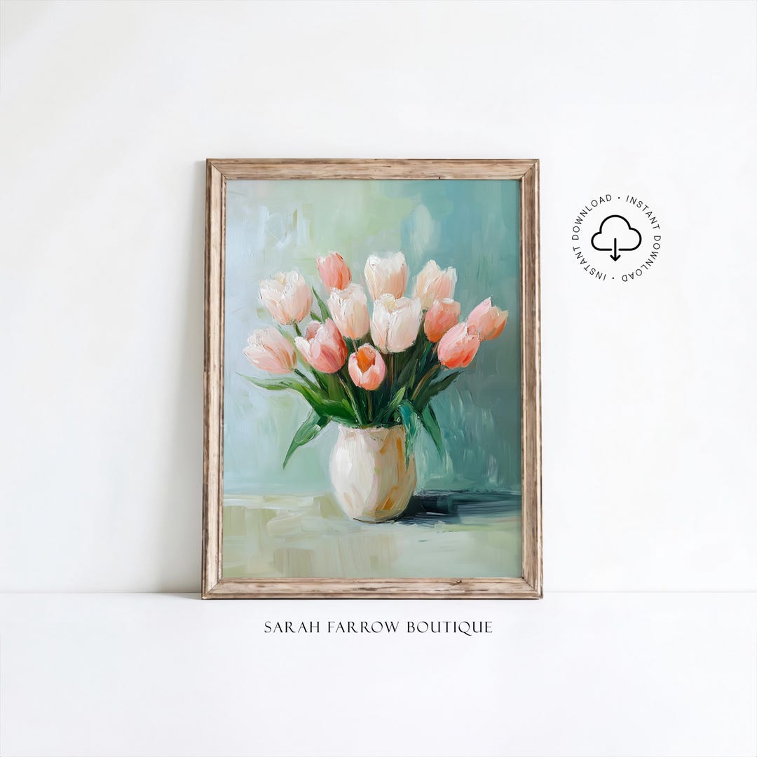 Tulip Wall Art Printable Flower Digital Print Spring Nursery Art Dorm ...
