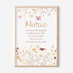 Taufposter personalisiert | DIN A3 A4 A5 | Taufgeschenk | Geschenke zur Geburt Taufe Geburtstag | Patenbrief | Wildflower | Taufspruch