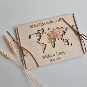Geldgeschenk zur Hochzeit personalisiert | Hochzeitsgeschenk Wunscherfüller Flitterwochen Gutschein Geschenkidee | Alles Glück der Welt