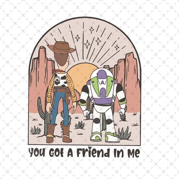 Retro Toy Story Comfort Colors Png,Toy Story Png, Youve Got a Friend in Me Png Svg, Buzz and Woody Png Svg, Toy Story Land Png Svg