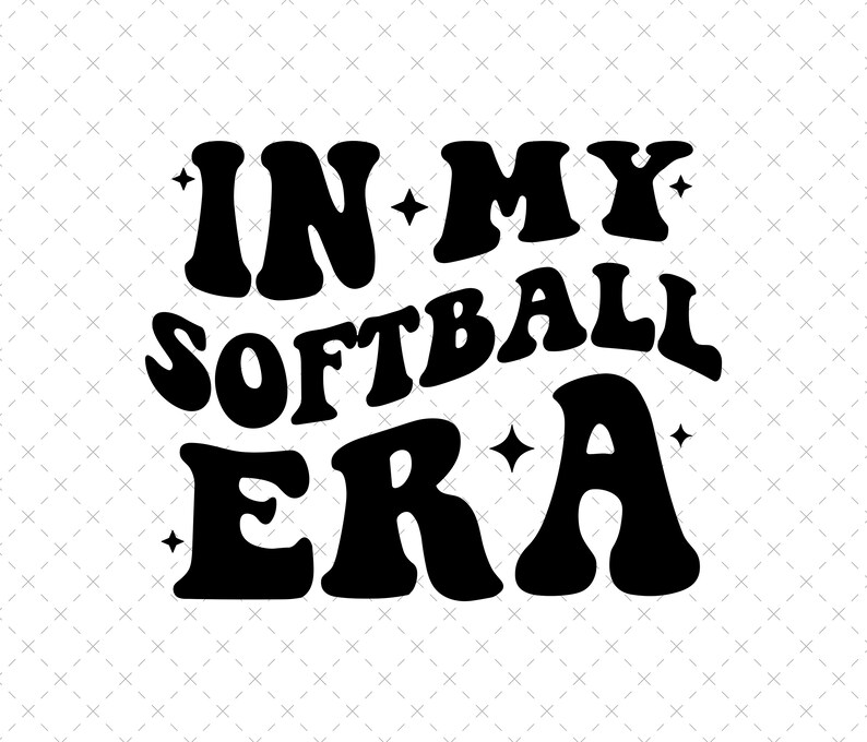 In My Softball Era Svg Png, Softball Svg Png, Retro Softball Svg, Wavy