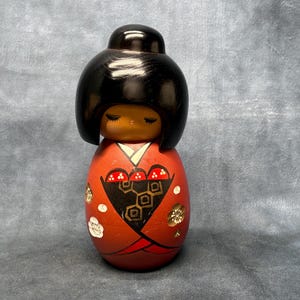 Creative Kokeshi Doll, Vintage Wooden Sosaku Kokeshi, Hand Made Folk Art From Japan