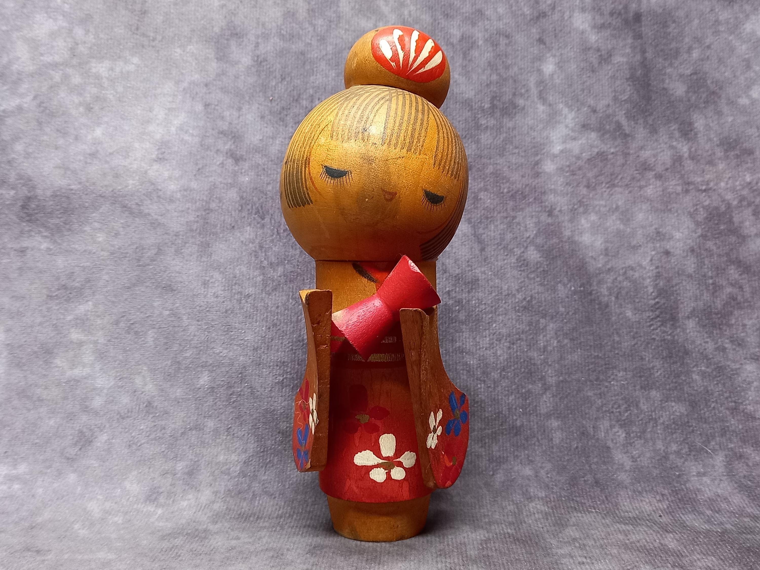 Tsuzumi Dojo Creative Kokeshi Doll, Vintage Wooden Kokeshi, Hand