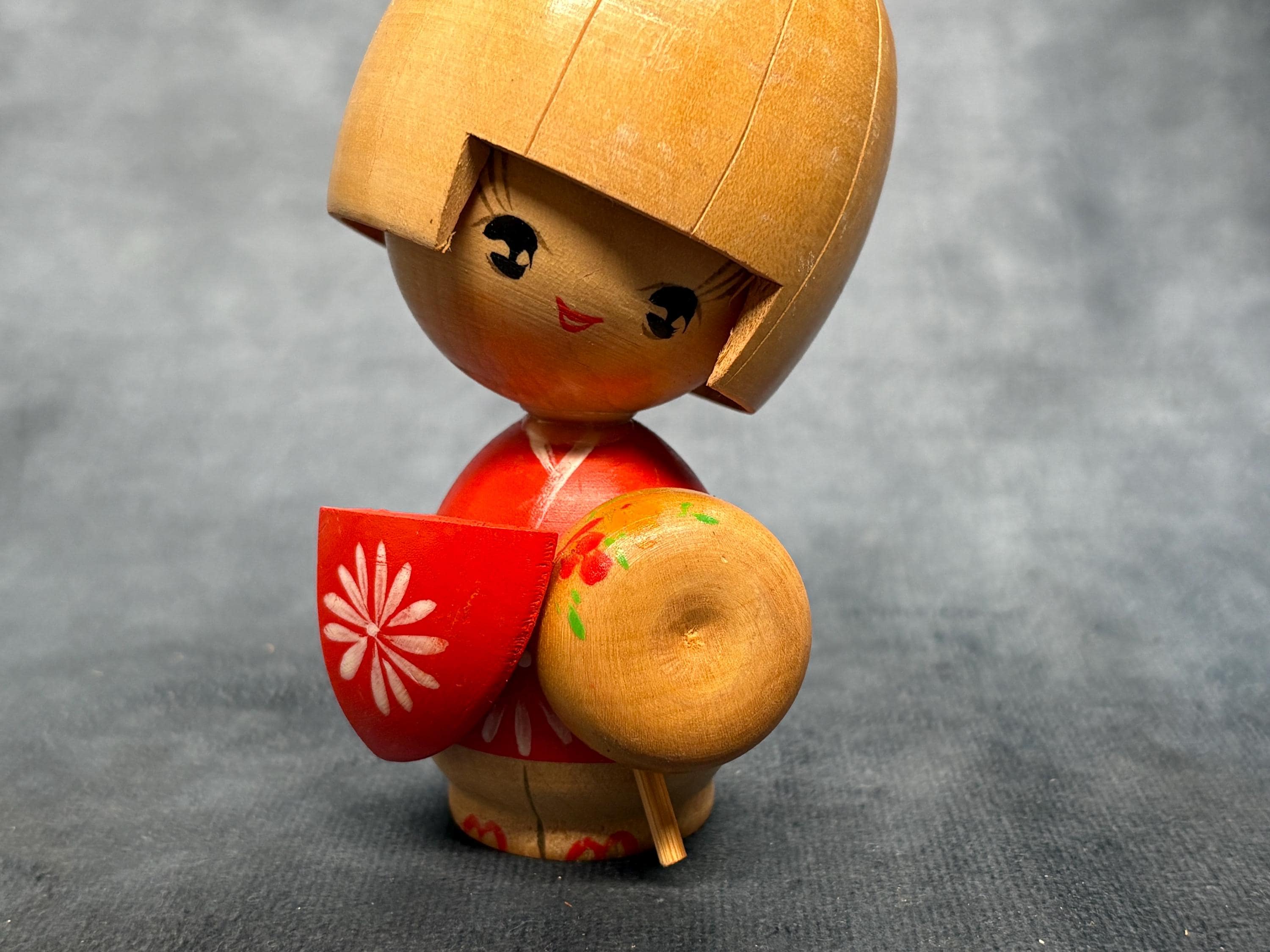 Ishida Waichi Kokeshi Doll, Vintage Wooden Sosaku Kokeshi, Hand