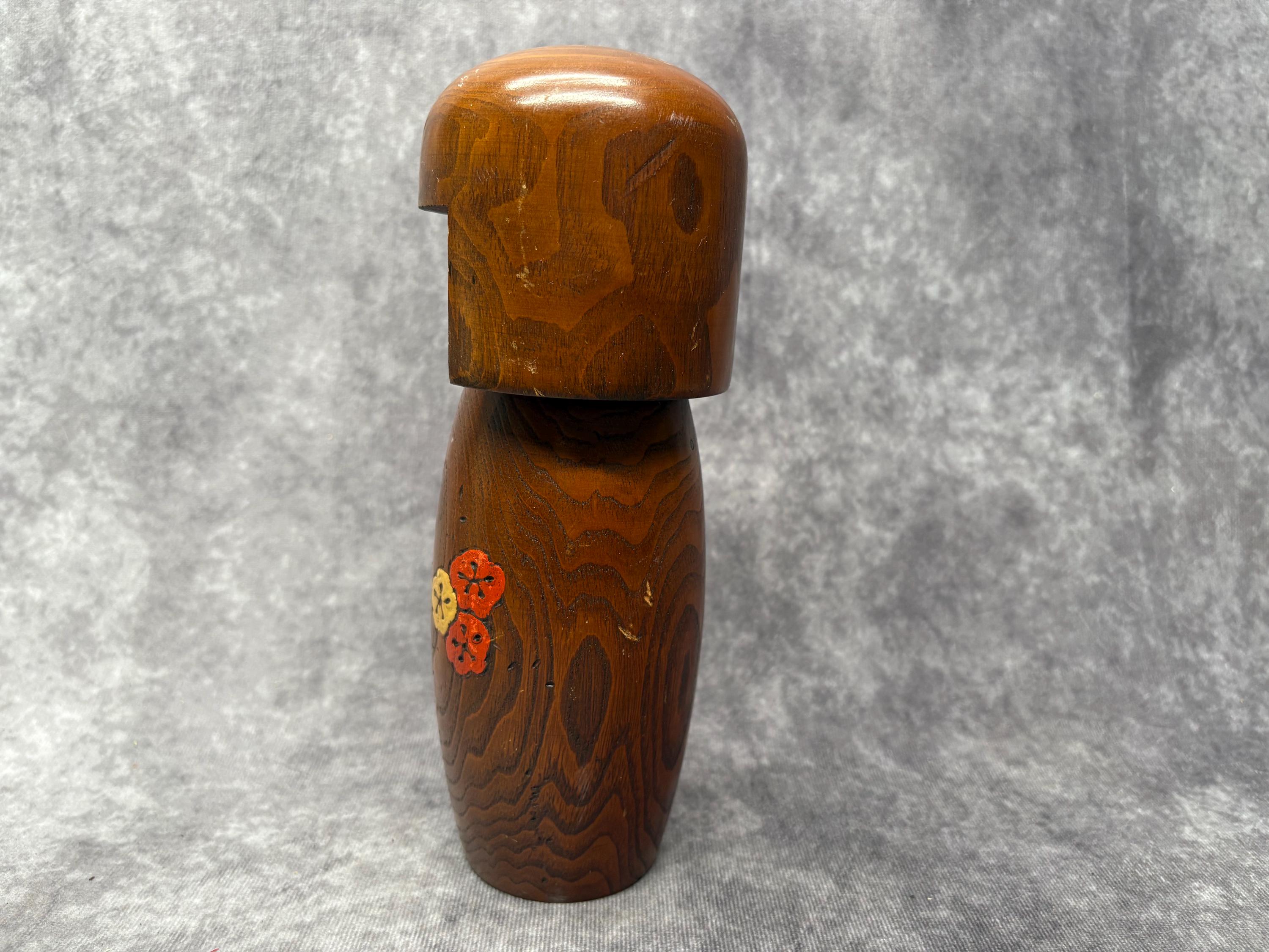 岡本卯三郎創作こけし、ヴィンテージ木製創作こけし、日本の手作り民芸