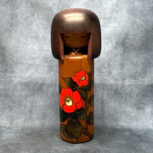 関口東亜こけし、ヴィンテージ木製創作こけし、日本の手作り民芸品