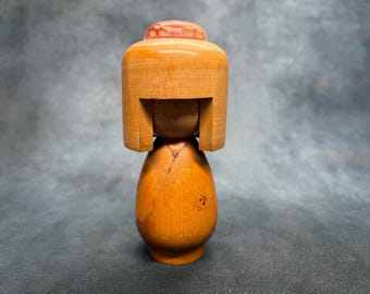 関口東亜こけし、ヴィンテージ木製創作こけし、日本の手作り民芸品