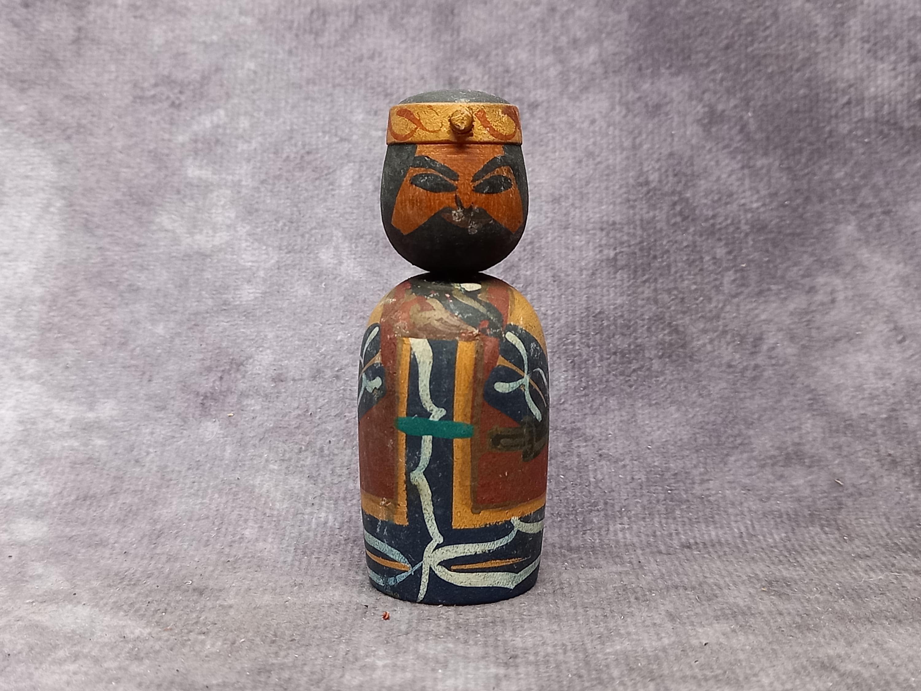 ミニチュア首振りこけし人形、ヴィンテージ日本製木製こけし、日本製