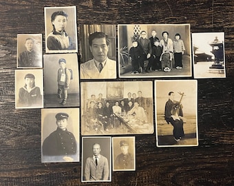 Collection of Antique Photographs, 12 Antique Japanese Photographs c1900-1950’s Sepia / B&W Mixed Subject