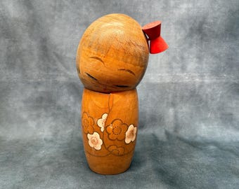 関口東亜こけし、ヴィンテージ木製創作こけし、日本の手作り民芸品