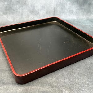 Large Lacquer Tray Vintage Japanese Lacquered Tray, Tea Tray, Dinner Tray, Serving Tray 33.2cm square c 1950’s