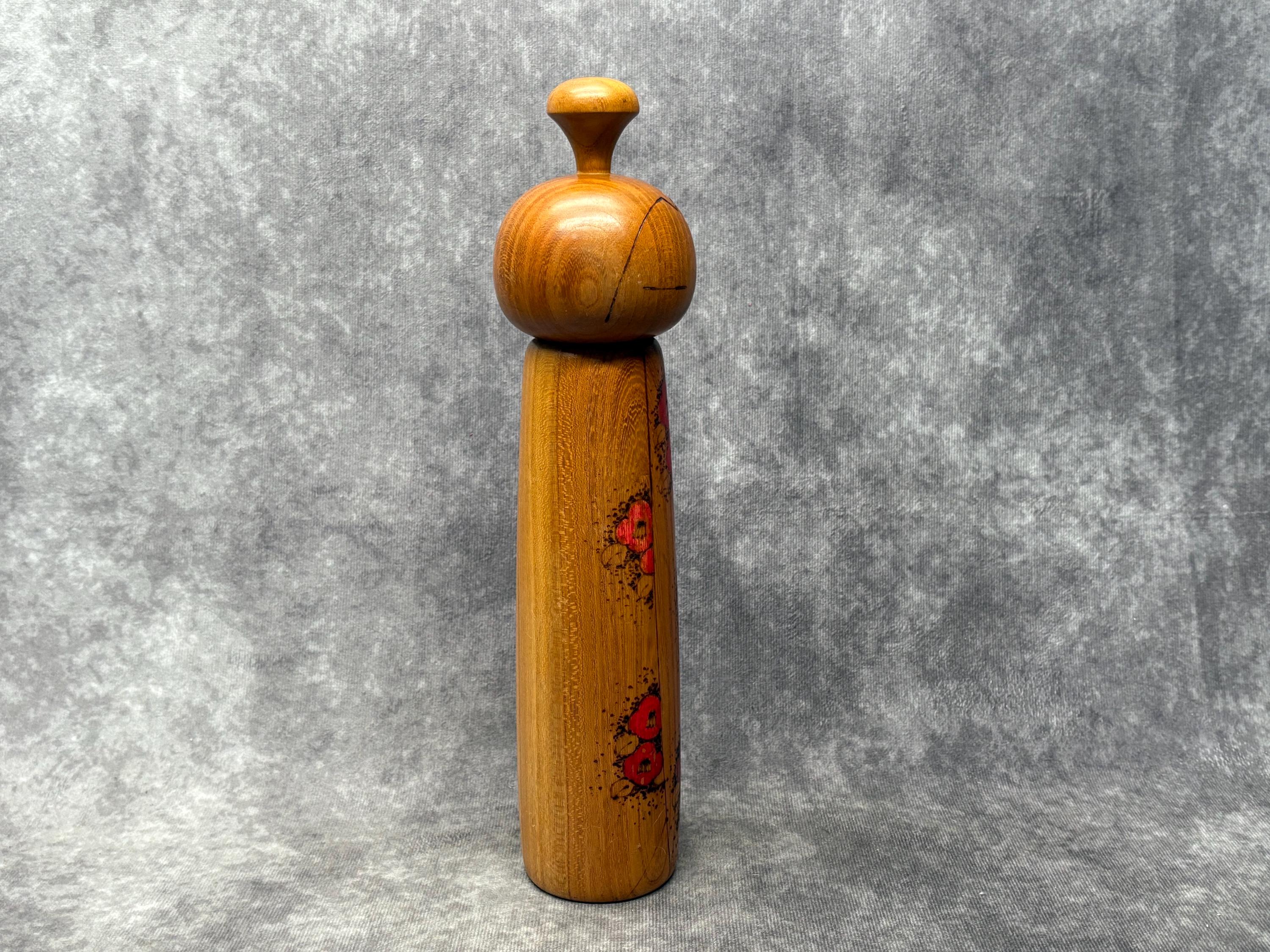 関口東亜こけし、ヴィンテージ木製創作こけし、日本の手作り民芸品