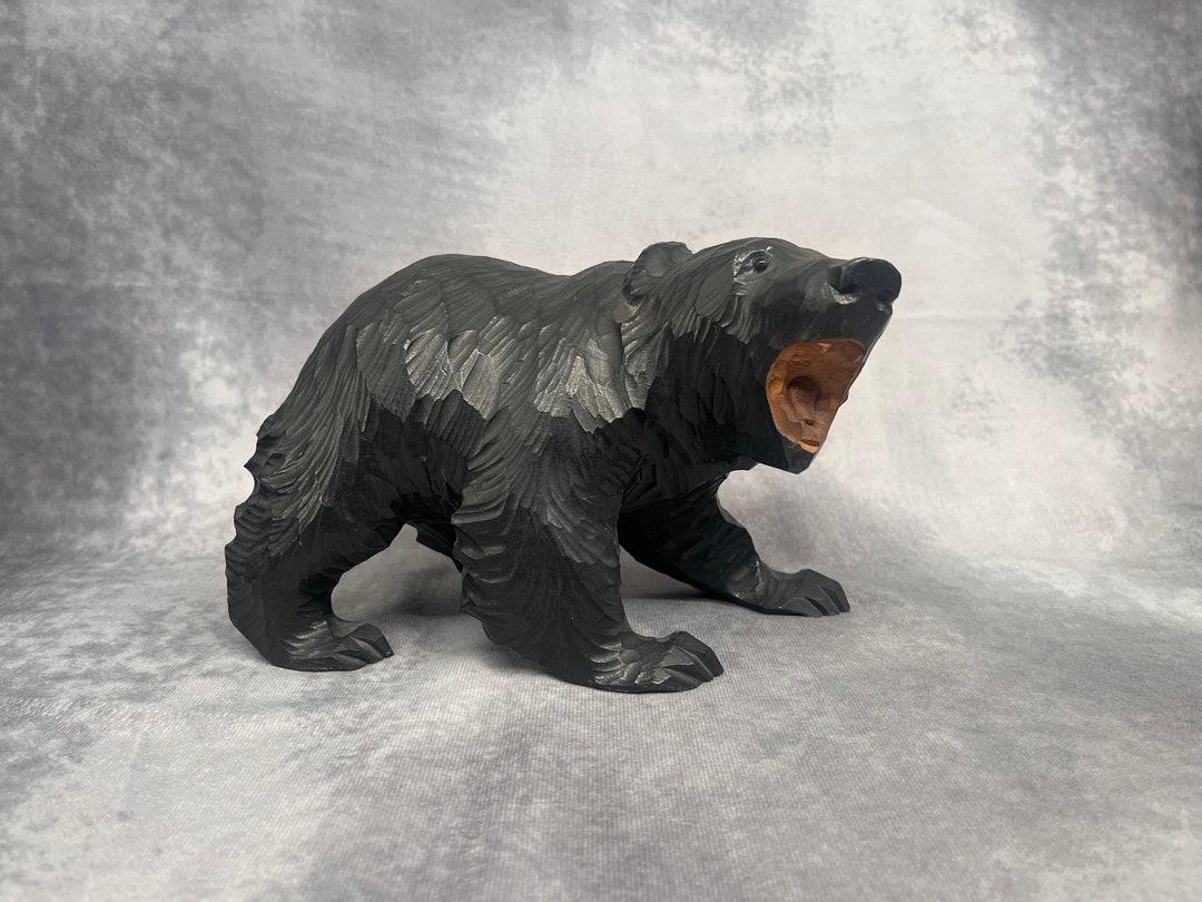 Japanese Ainu Bear, Vintage Hand Carved Wooden Bear From Japan ...