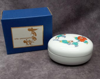 Ceramic Trinket Pot, Japanese Lidded Storage Pot - arita yaemongama