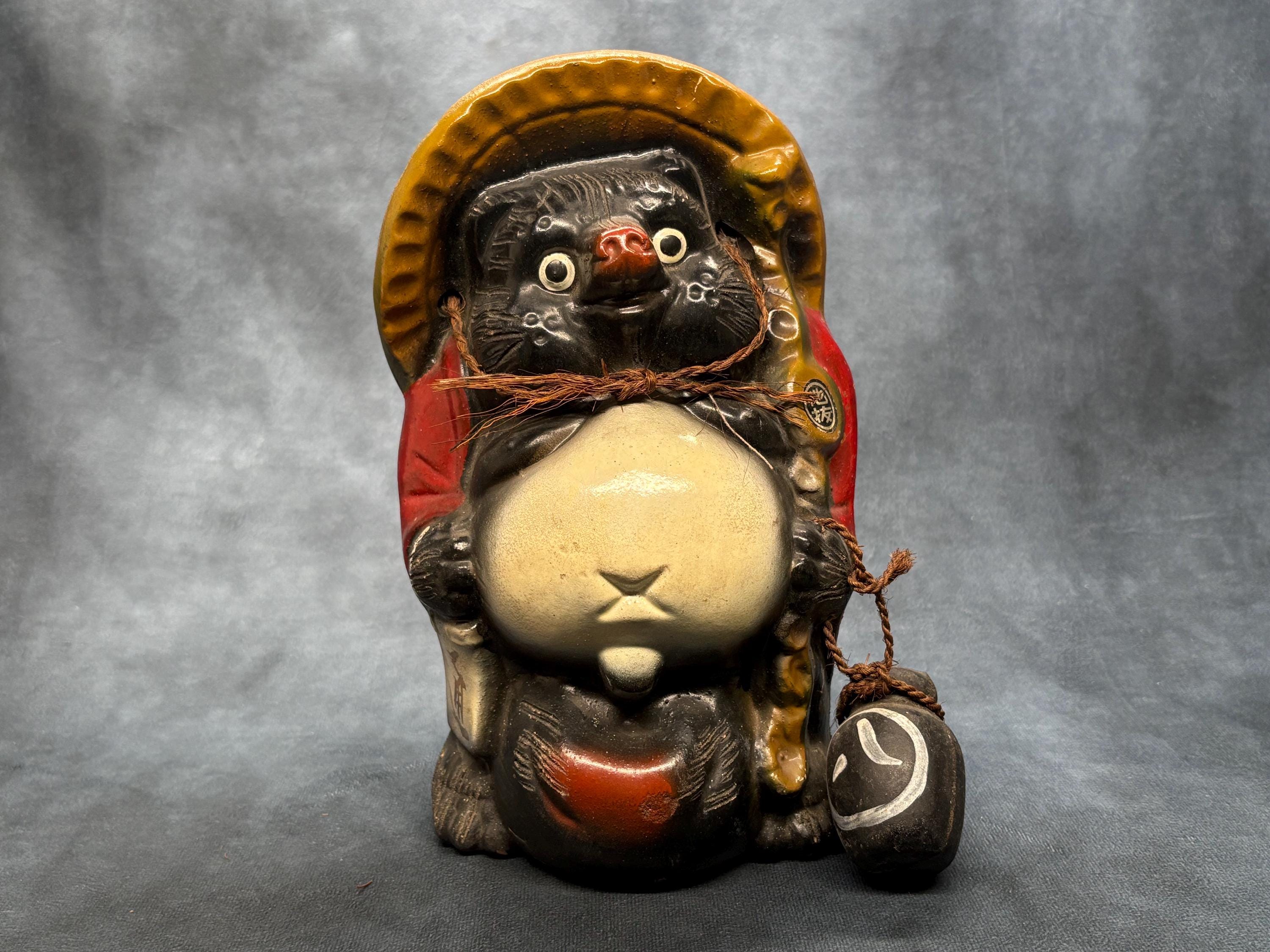 信楽焼 たぬき 狸 徳利 陶器 ヴィンテージ 磁器 装飾像 24.5 cm - Etsy 
