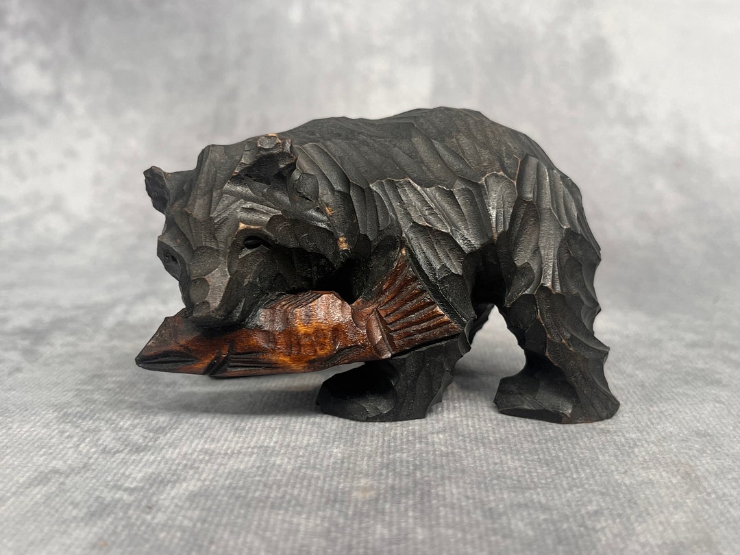 Japanese Ainu Bear, Vintage Hand Carved Wooden Bear From Japan ...