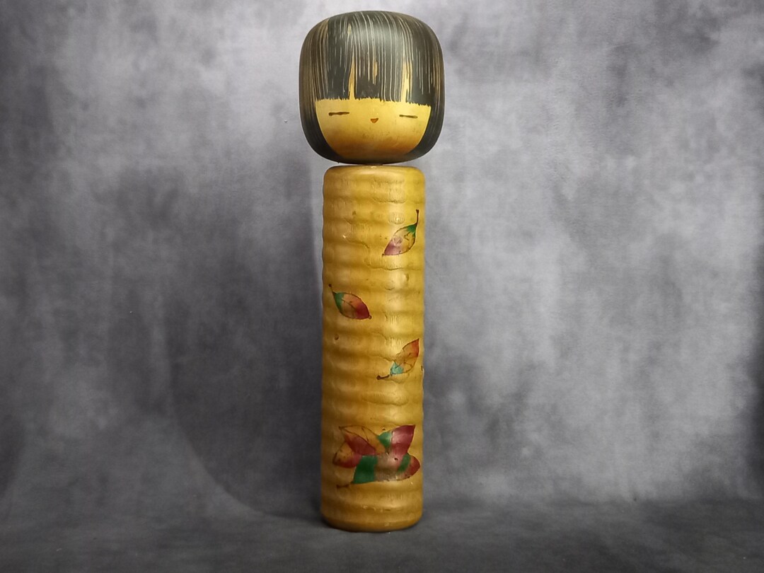 卯三郎 - 秋の花、クリエイティブなこけし、ヴィンテージ木製創作