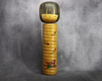 卯三郎 - 秋の花、クリエイティブなこけし、ヴィンテージ木製創作
