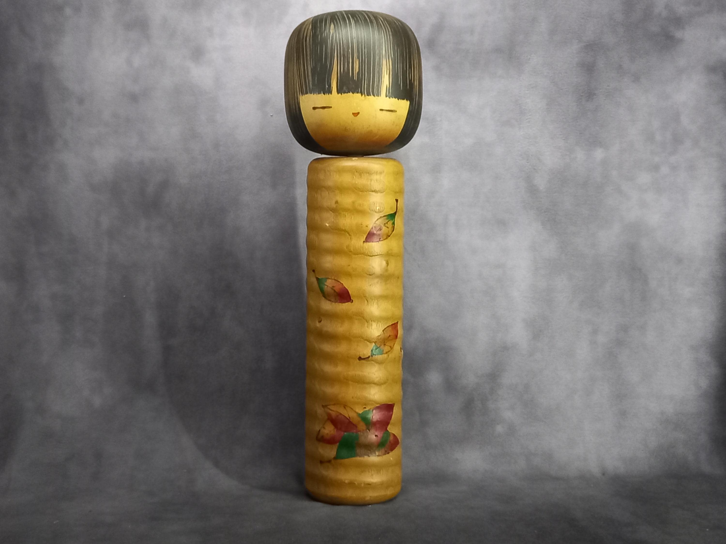 卯三郎 - 秋の花、クリエイティブなこけし、ヴィンテージ木製創作