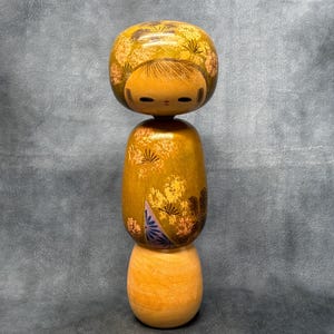 Japanese Kokeshi Doll, Vintage Wooden Sosaku Kokeshi, Hand Made Folk Art From Japan, by Masami Kato