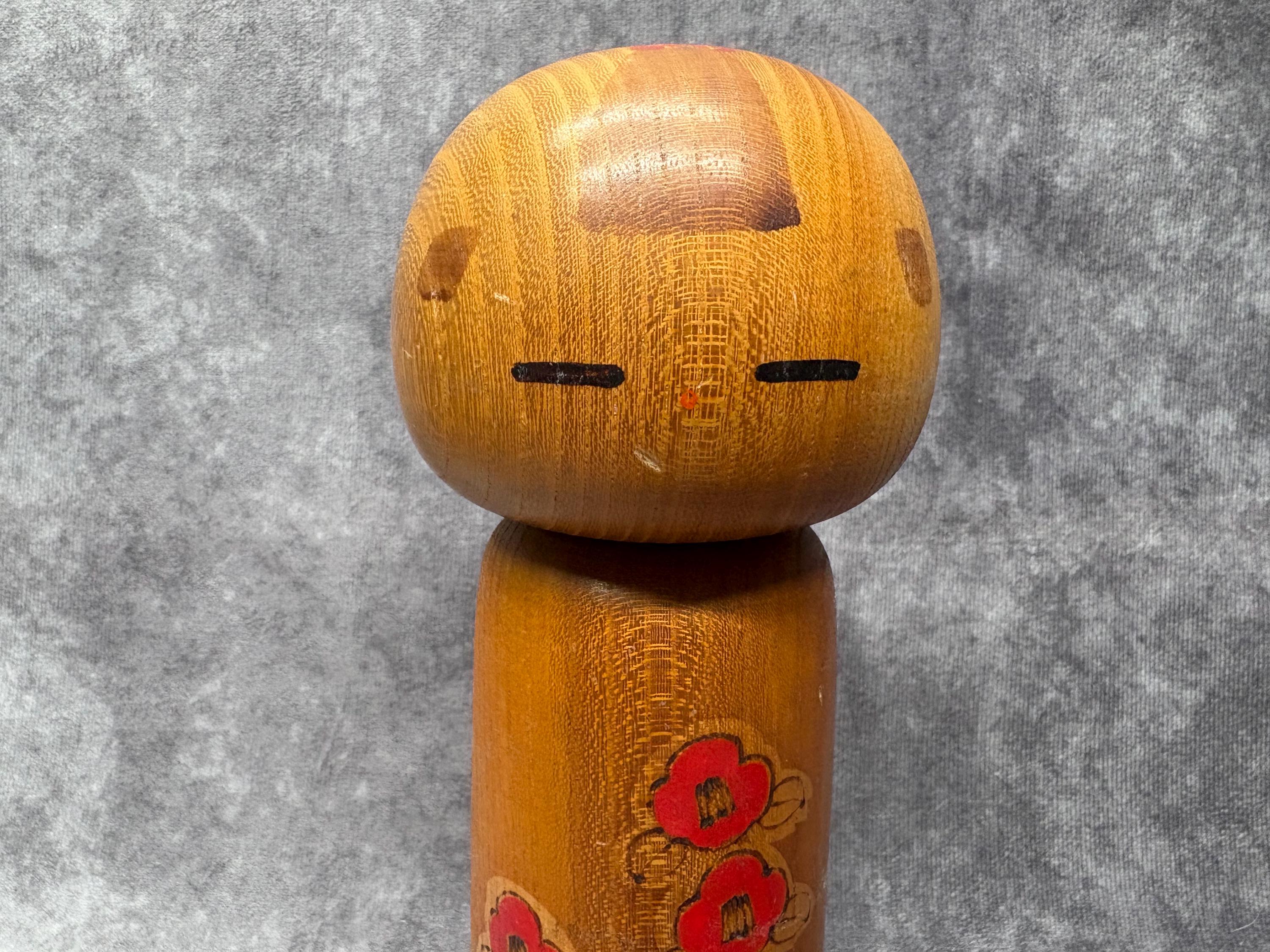 関口東亜こけし、ヴィンテージ木製創作こけし、日本の手作り民芸品