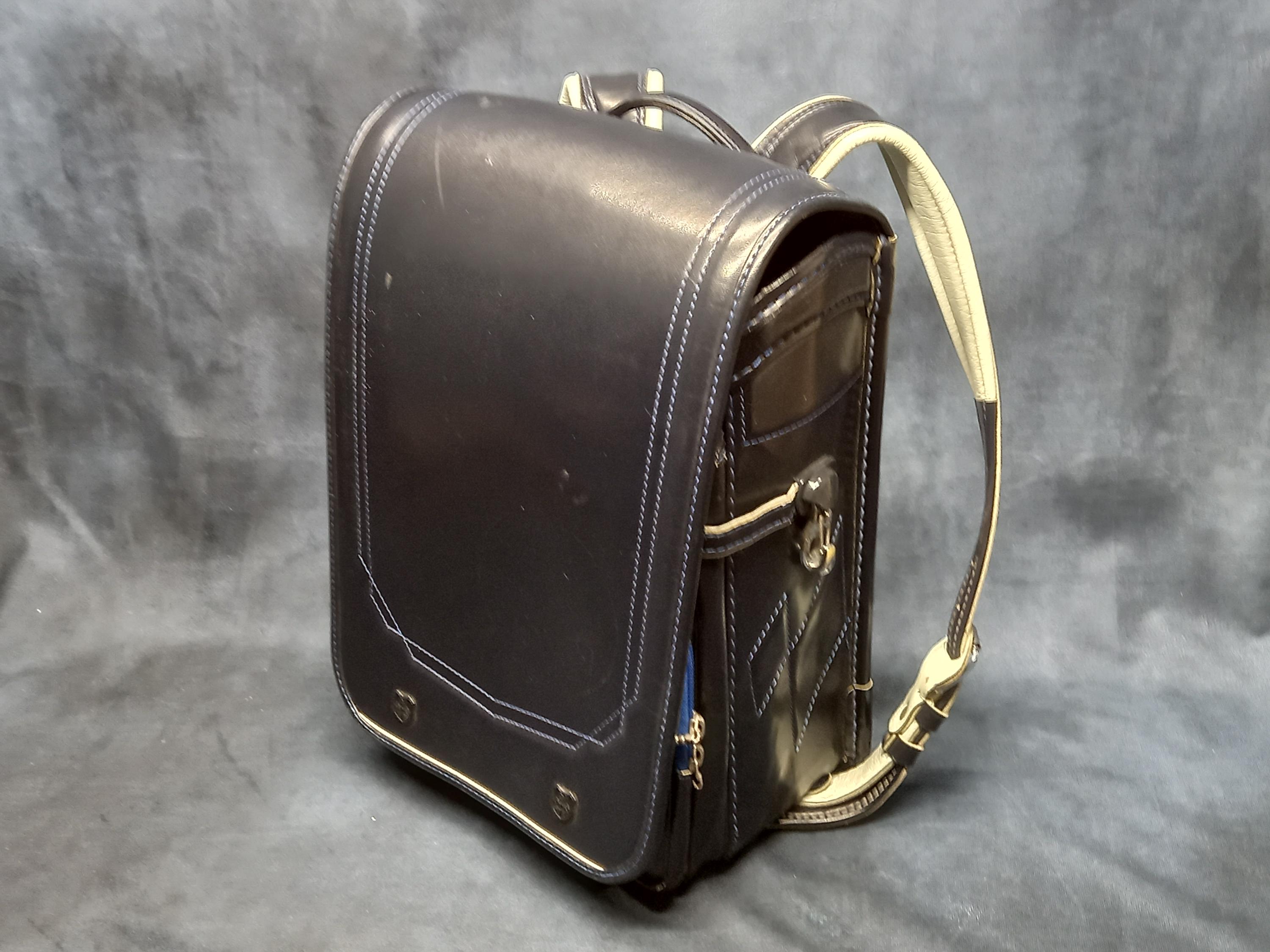 Randoseru Backpack, Dark Blue Japanese Tight Stitch Randoseru Bag, Blue School Bag