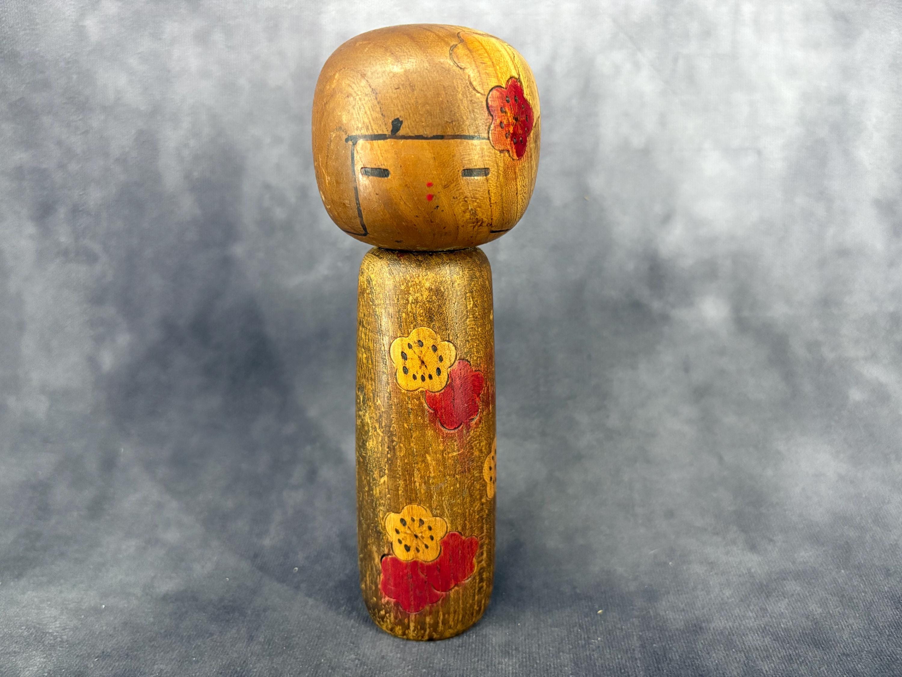 山川勇創作こけし、ヴィンテージ木製創作こけし、日本の手作り民芸品