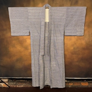 Takashimaya Japanese Cotton Kimono, Full Length Kimono Robe, Japanese Robe, Vintage Japanese Clothing, Botanical Blue and White